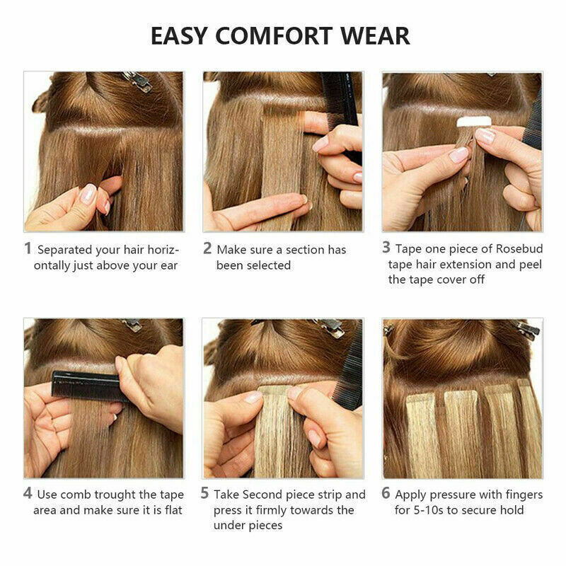 16″-26″ Tape In Human Hair Extensions Remy Skin Wefts Russian Hair High Quality