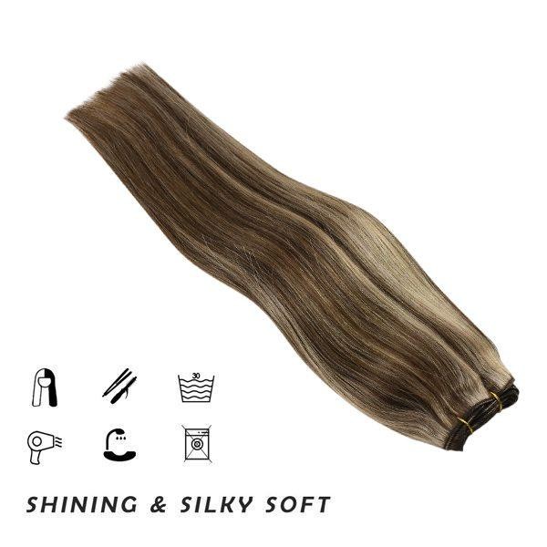 Sunny Hair WEFT 16in Brown to Blonde Human Hair Extensions HW_P4-27_16_100G4