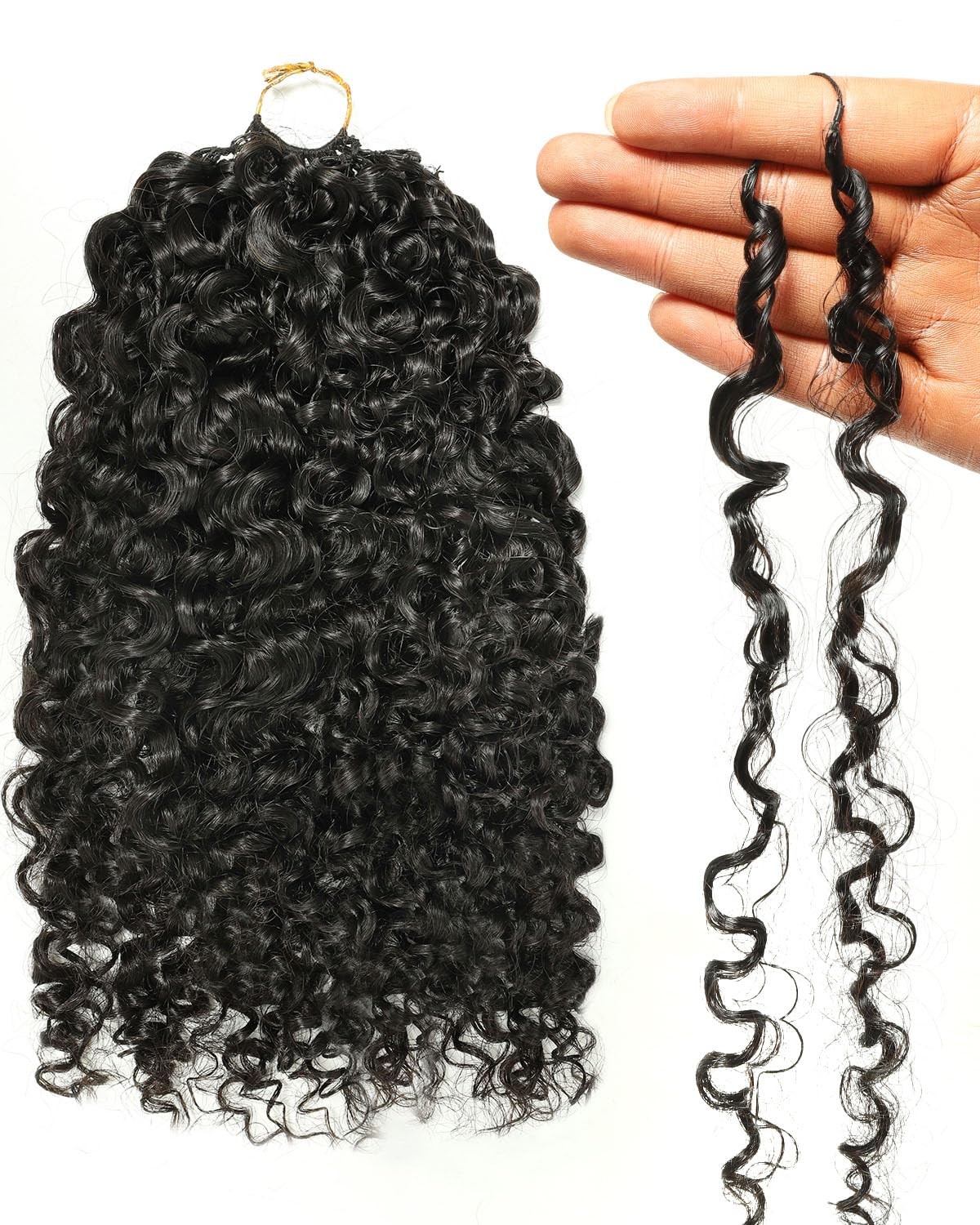 Human Crochet Hair Burmese Curly 40g, PreSeparated Knotless Crochet Human Hai…