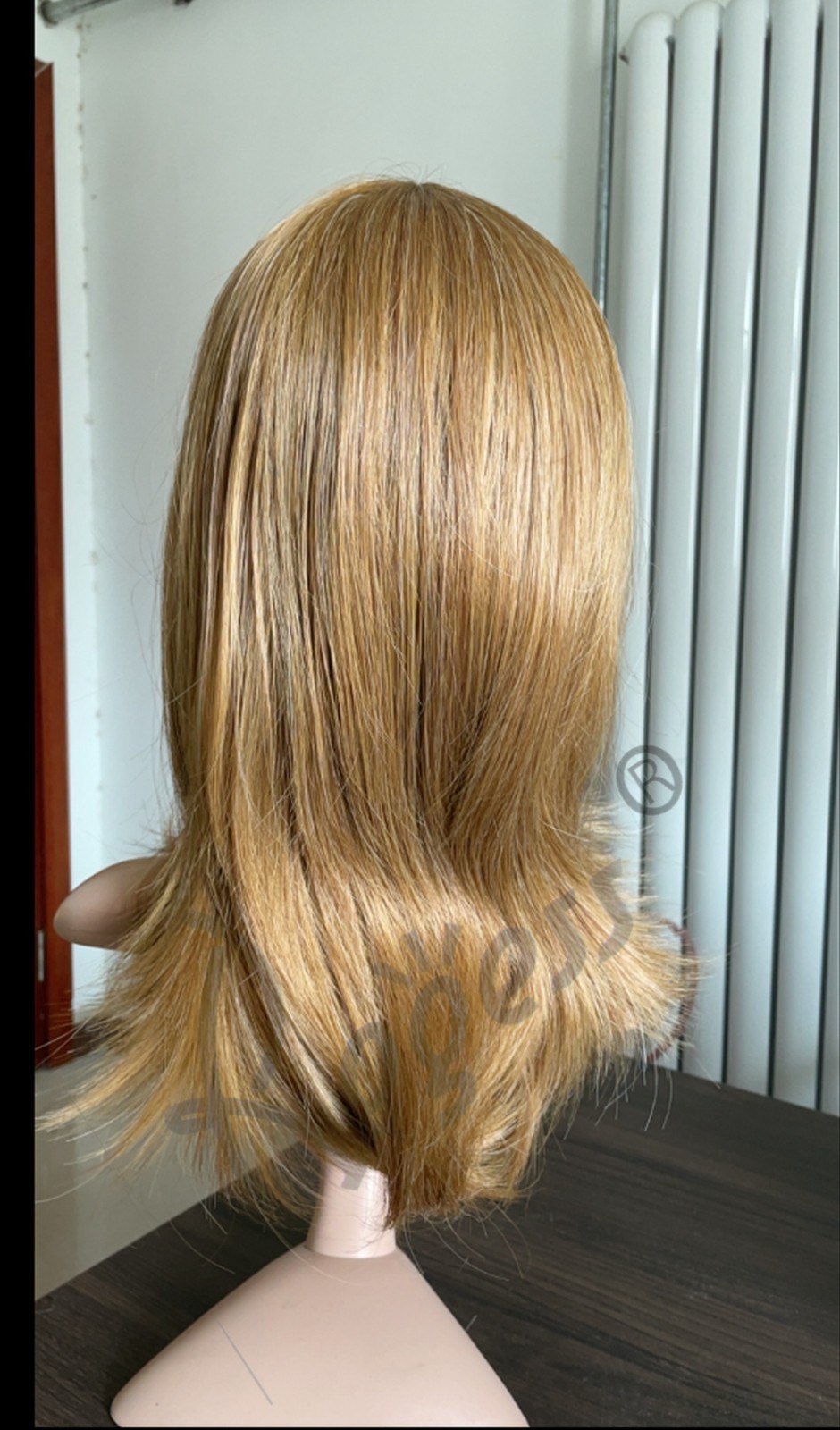 Brown Layered Shoulder-Length Wig with Bangs Heat Resistant Synthetic Hair5253