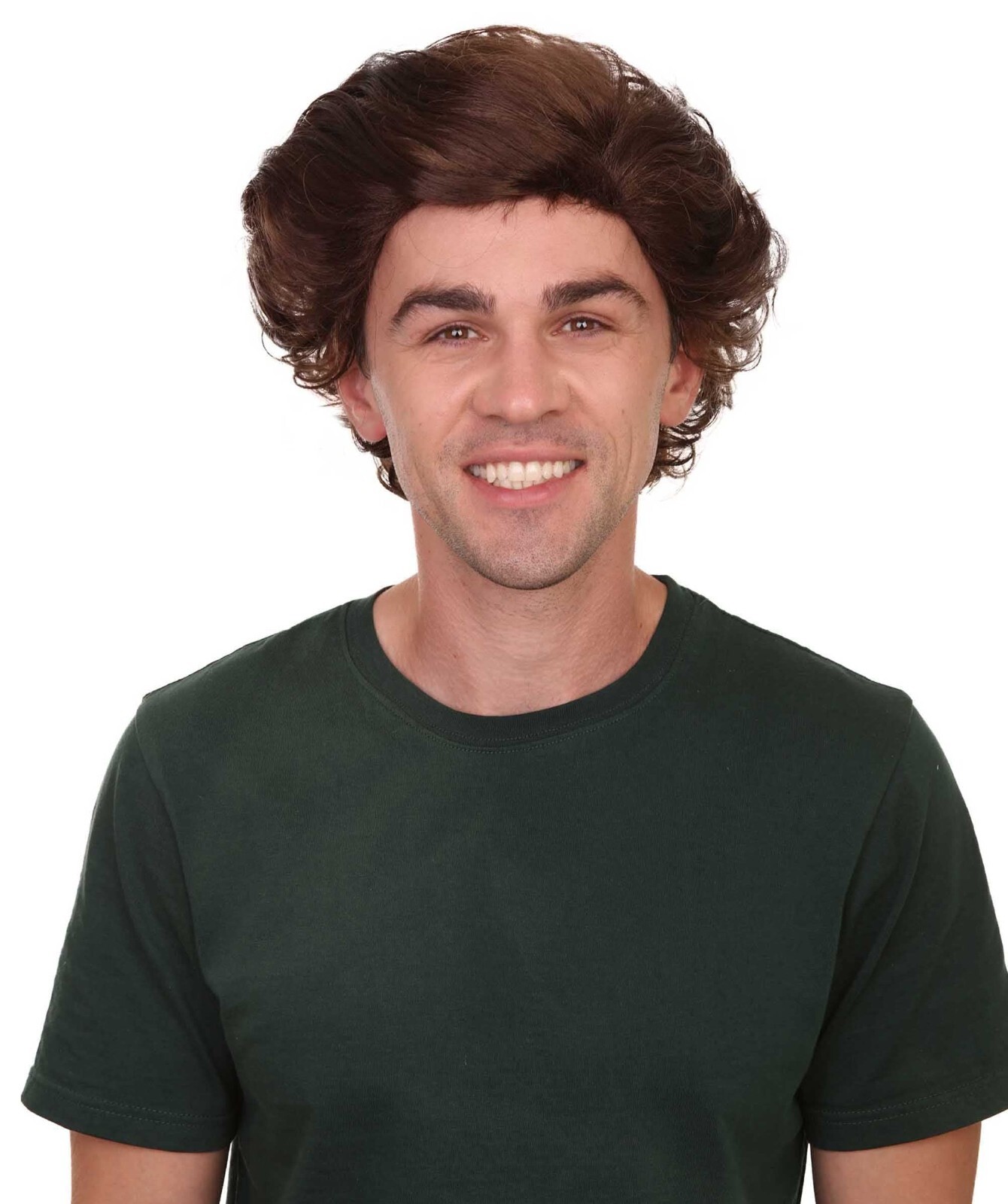 Curly Brown Mens Cosplay Halloween Wig | Premium Breathable Capless Cap HM-321