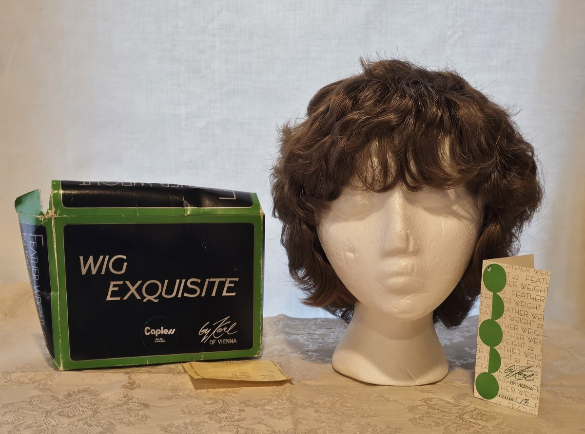 Vintage Wig Exquisite Capless Brown Wig by Karl of Vienna Feather Weight 22
