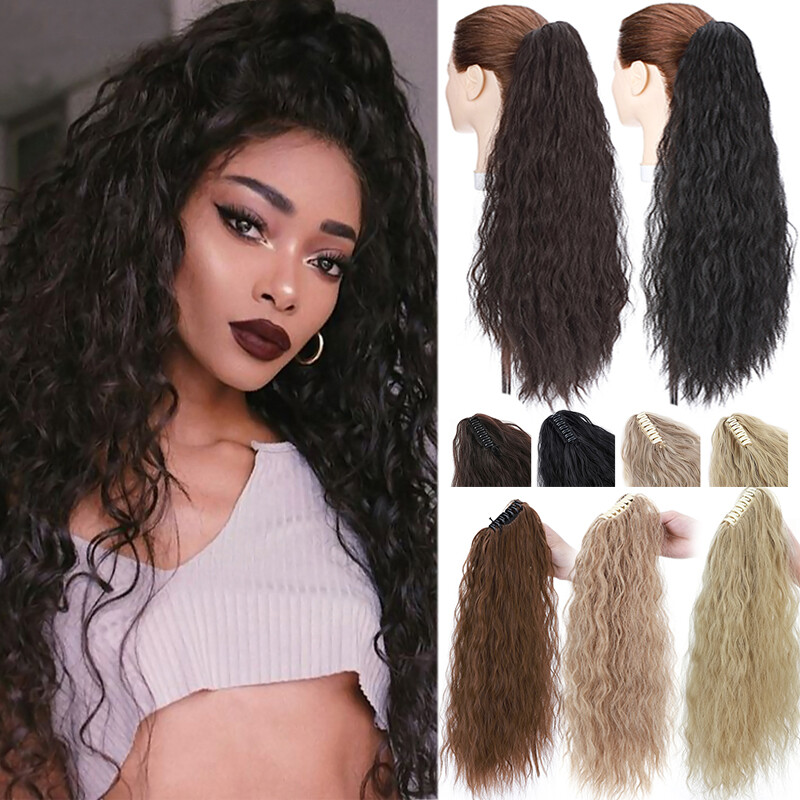 High Puff Kinky Curly Claw Ponytail Clip In Hair Extension Pony Tail For Human