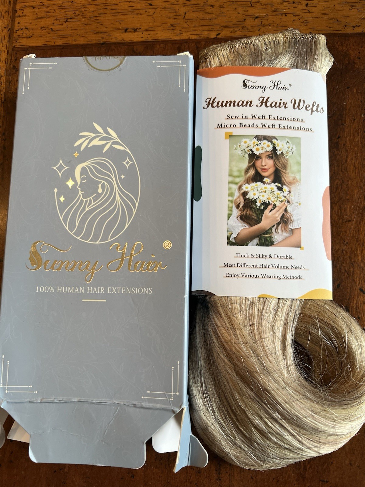 Sunny Hair Sew In Human Hair Extensions Balayage 24” Double Weft 100g