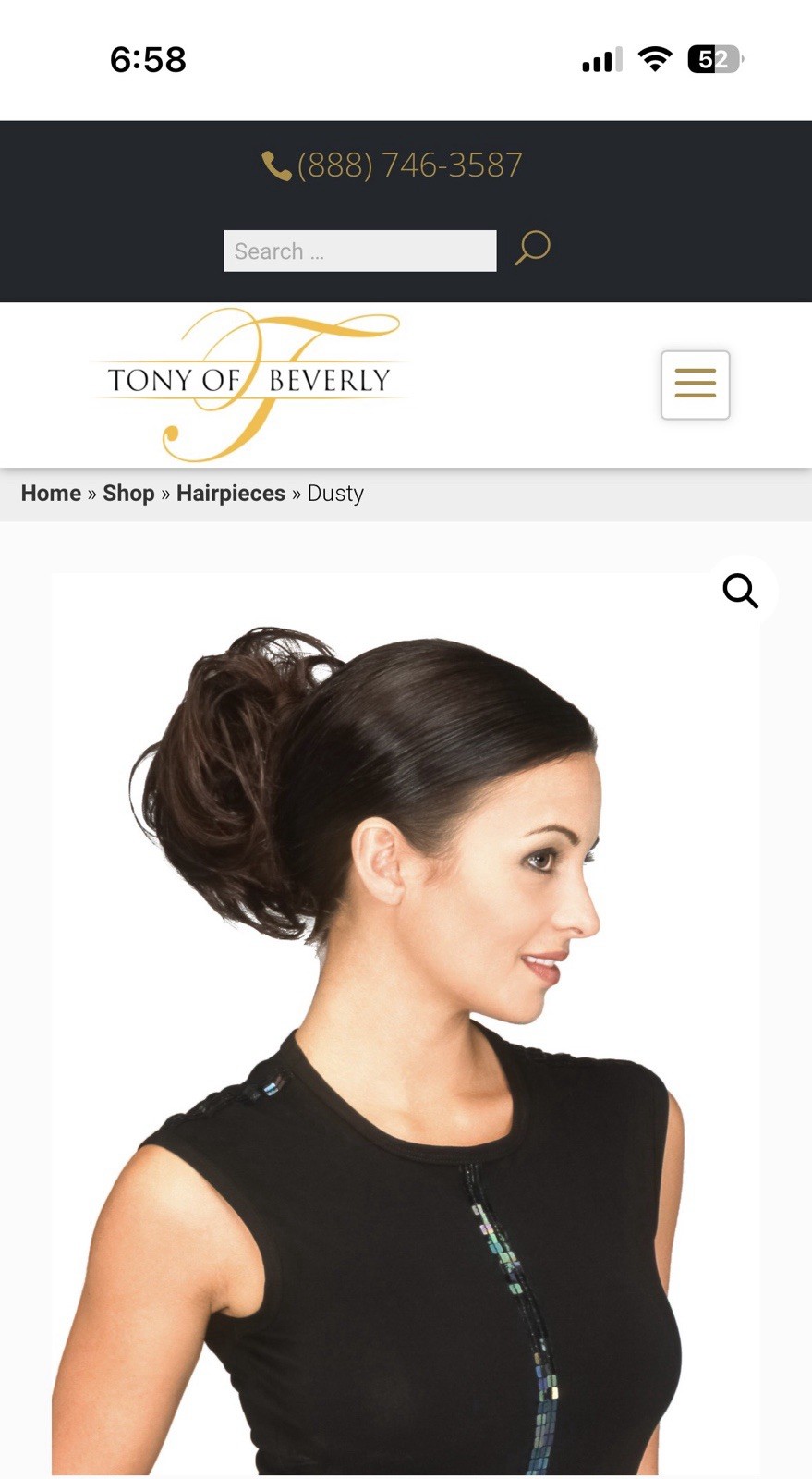 New Snappy Clip Hair Attachment Tony of Beverly Model Dusty Color 4 Dk Brown NIB