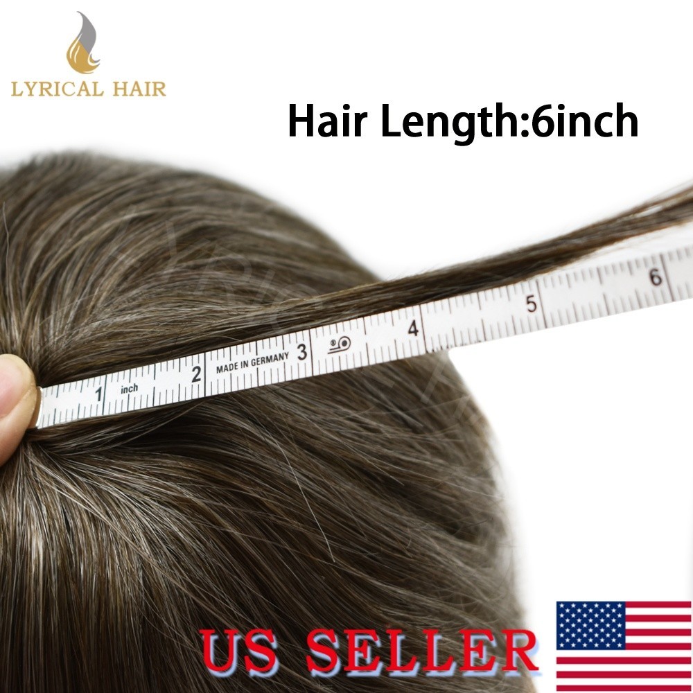 Lyrical Hair Fine Mono Mens Toupee Monofilament Wig Poly Human Hair Piece System