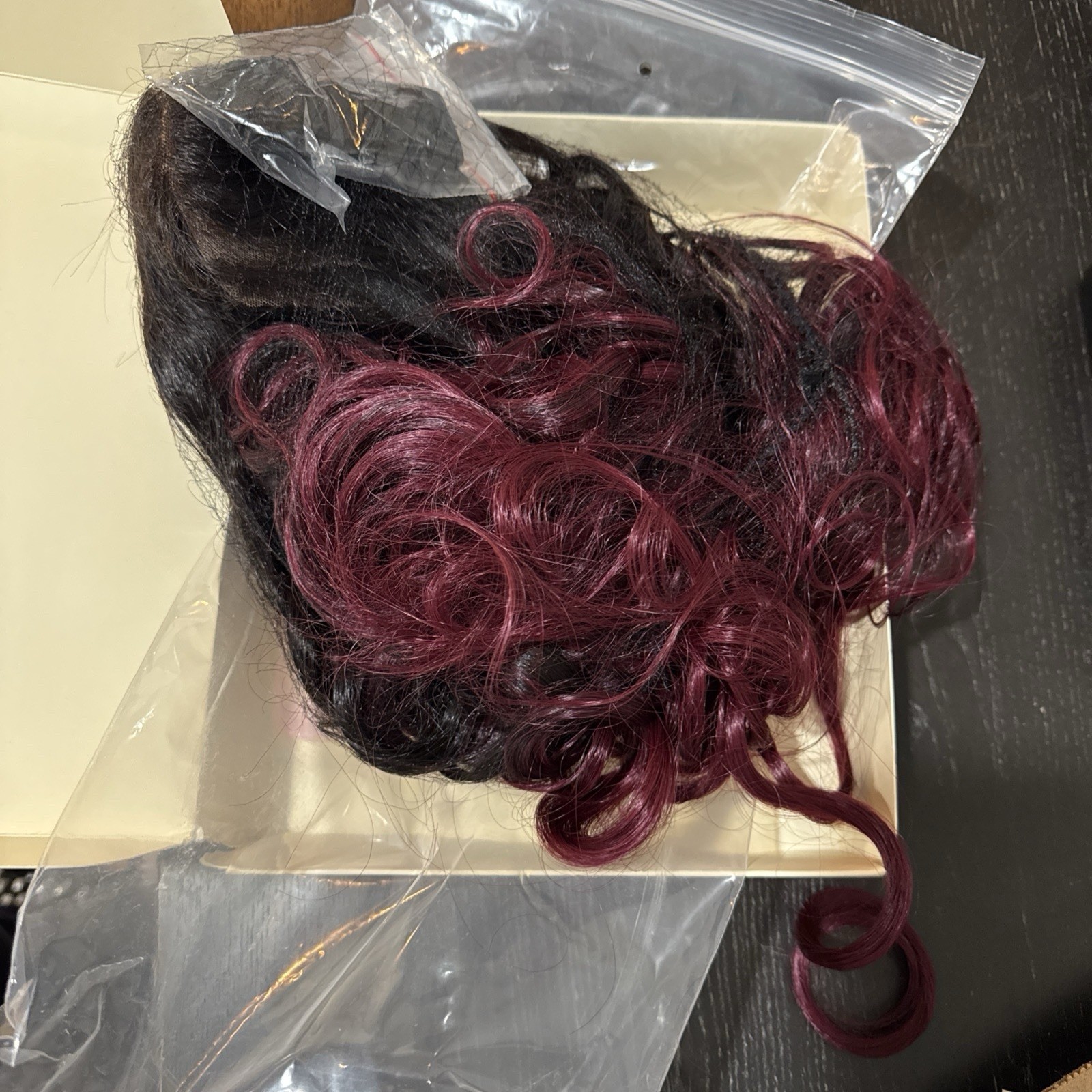 TESLAL 1B/99J Highlight Burgundy Wear and Go Glueless Wig 260% Density Precut 22