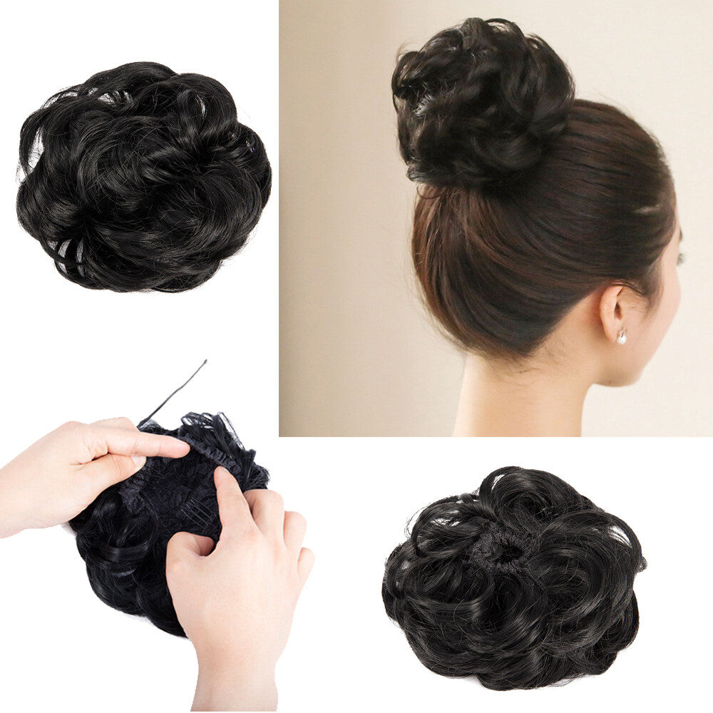 Womens Girls Wavy Curly Pony Tail Hair Bun Scrunchie Hair Extension Hairpiece