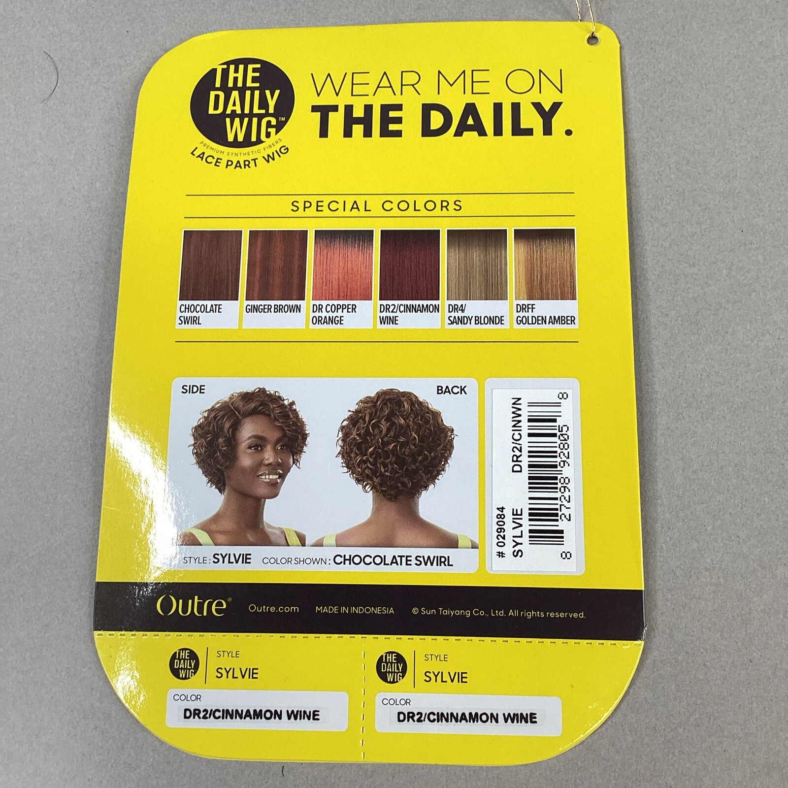 Sylvie Short Wavy #DR2/Cinnamon Wine Burgundy Premium Synthetic Lace Part Wig