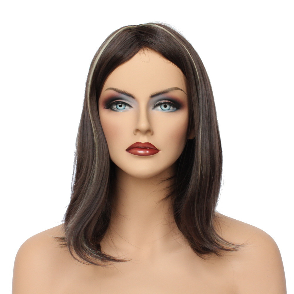 Classic Cap women Synthetic Straight Brown/Light Blonde full wig HengFeng ZP07