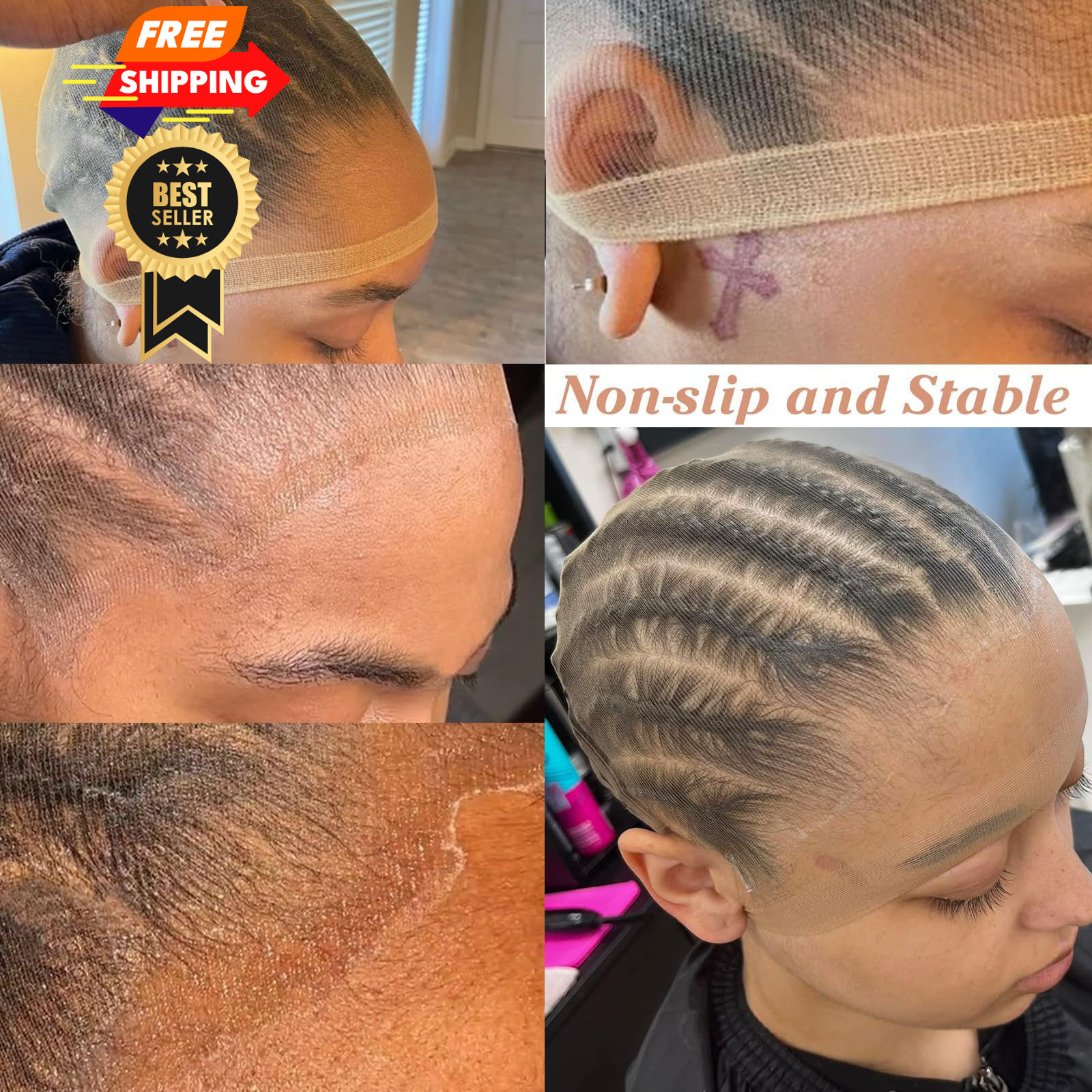 BEEOS Skinlike HD Wig Cap, 4 Pieces Invisible and Sheer 4 Pieces, Cap