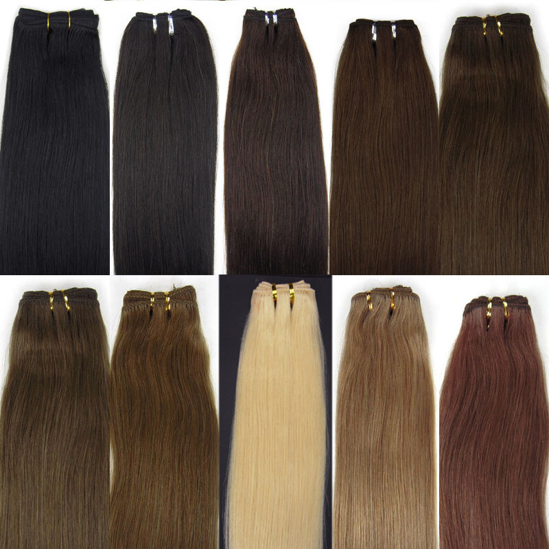 Sew in Hair Extensions Real Human Hair Double Weft Weave Russian Remy Hair 100gr