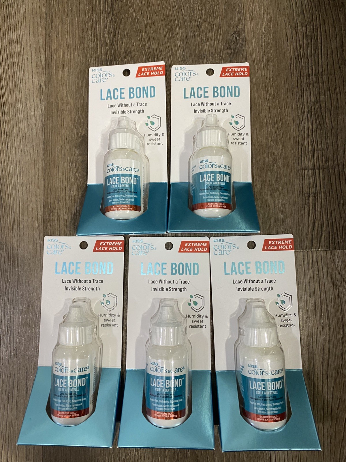 Lot of 5 KISS Colors & Care Wig Lace Bond Glue – Extreme Hold – 1.1oz each