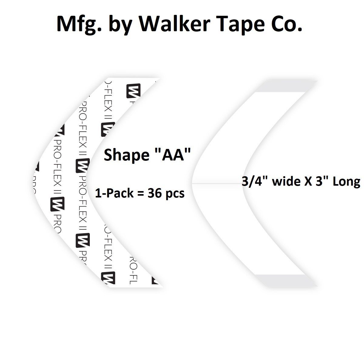 Pro-Flex II – AA Contour, 36pc/Bag Walker Tape Co