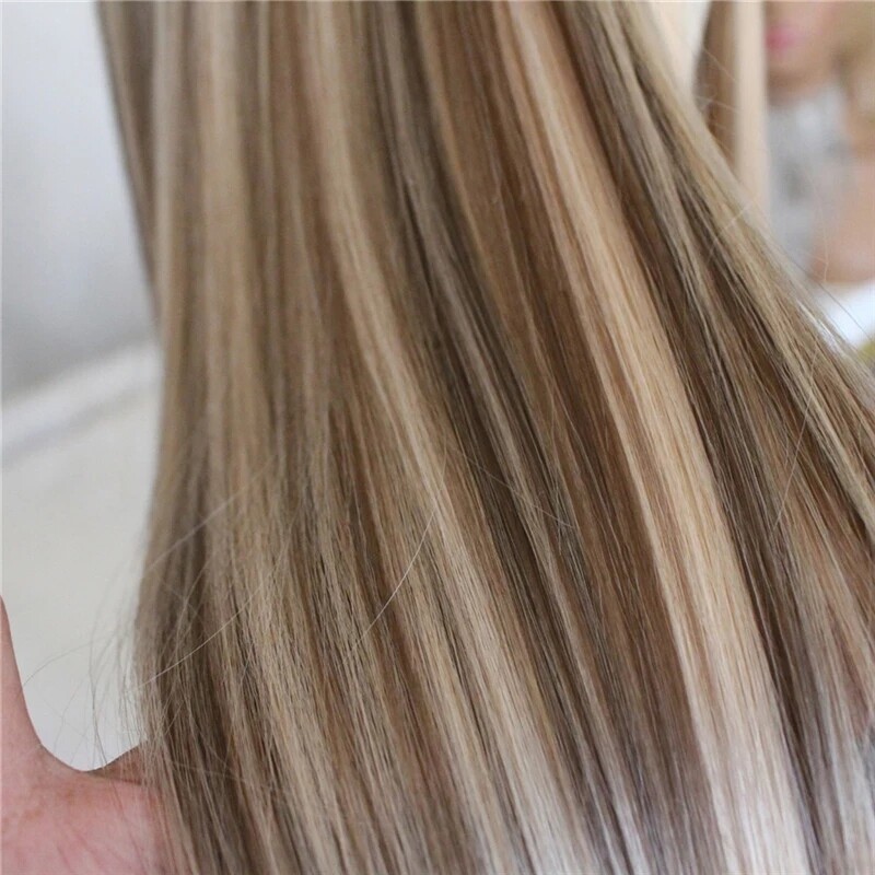 Long Straight Ash Beige Blonde Highlight Wigs Lace Front Wig for Women Daily
