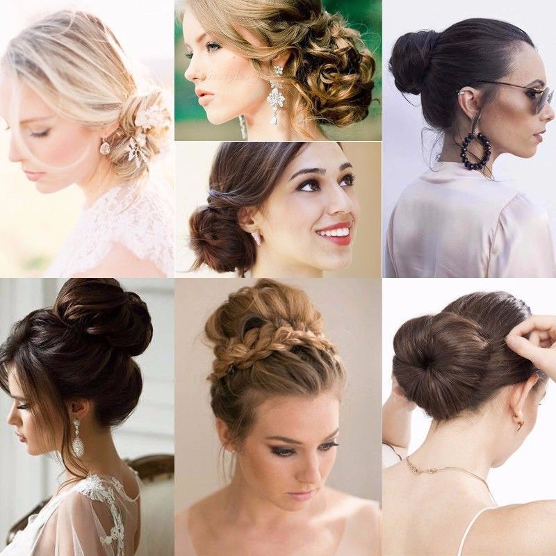 Real Natural Curly Messy Bun Hair Piece Scrunchie Hair Extensions Chignon Grey H