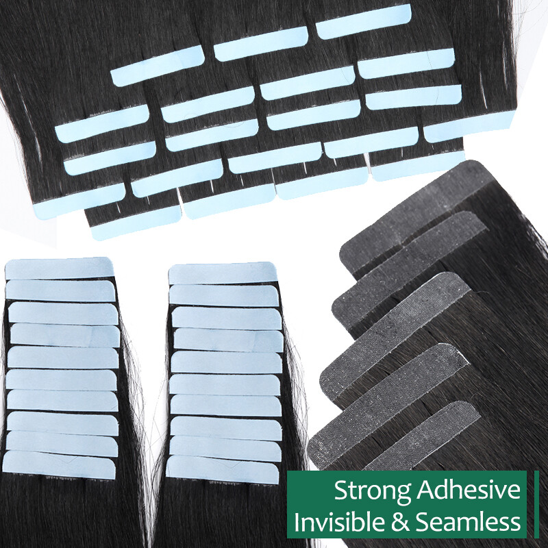 Seamless Tape In Skin Weft 100% Human Hair Extensions Real Remy Hair 40Pieces