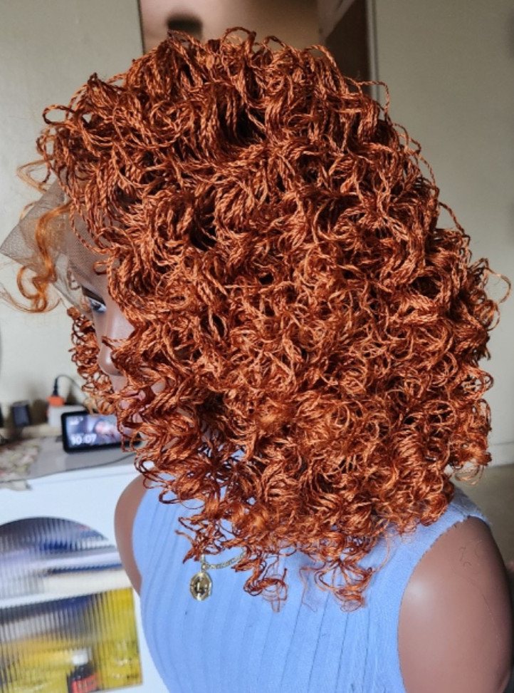Handmade braided Senegalese twist curly wig