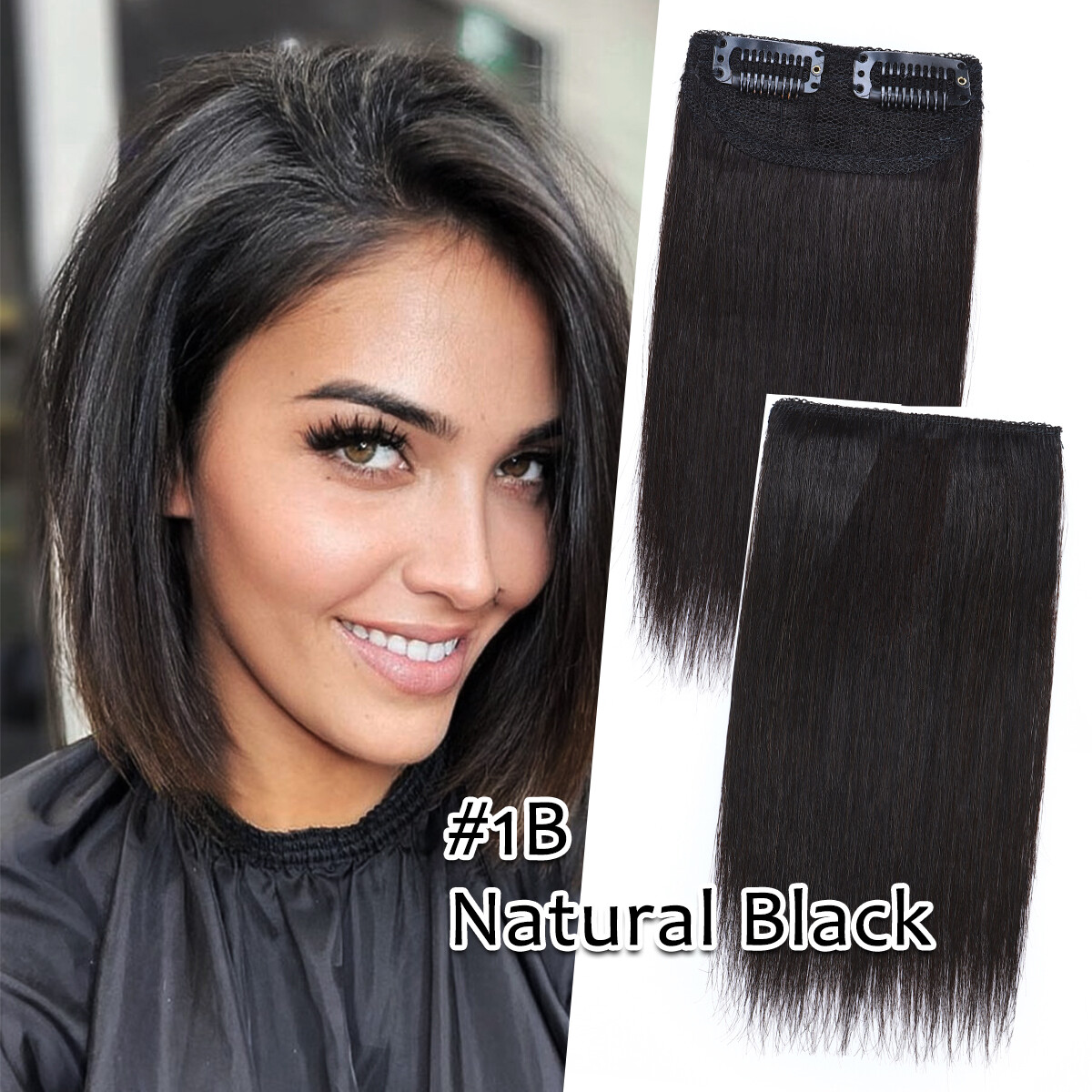 Clip In Side Invisible Patch ONE PIECE 100% Real Human Hair Pads Extensions Weft