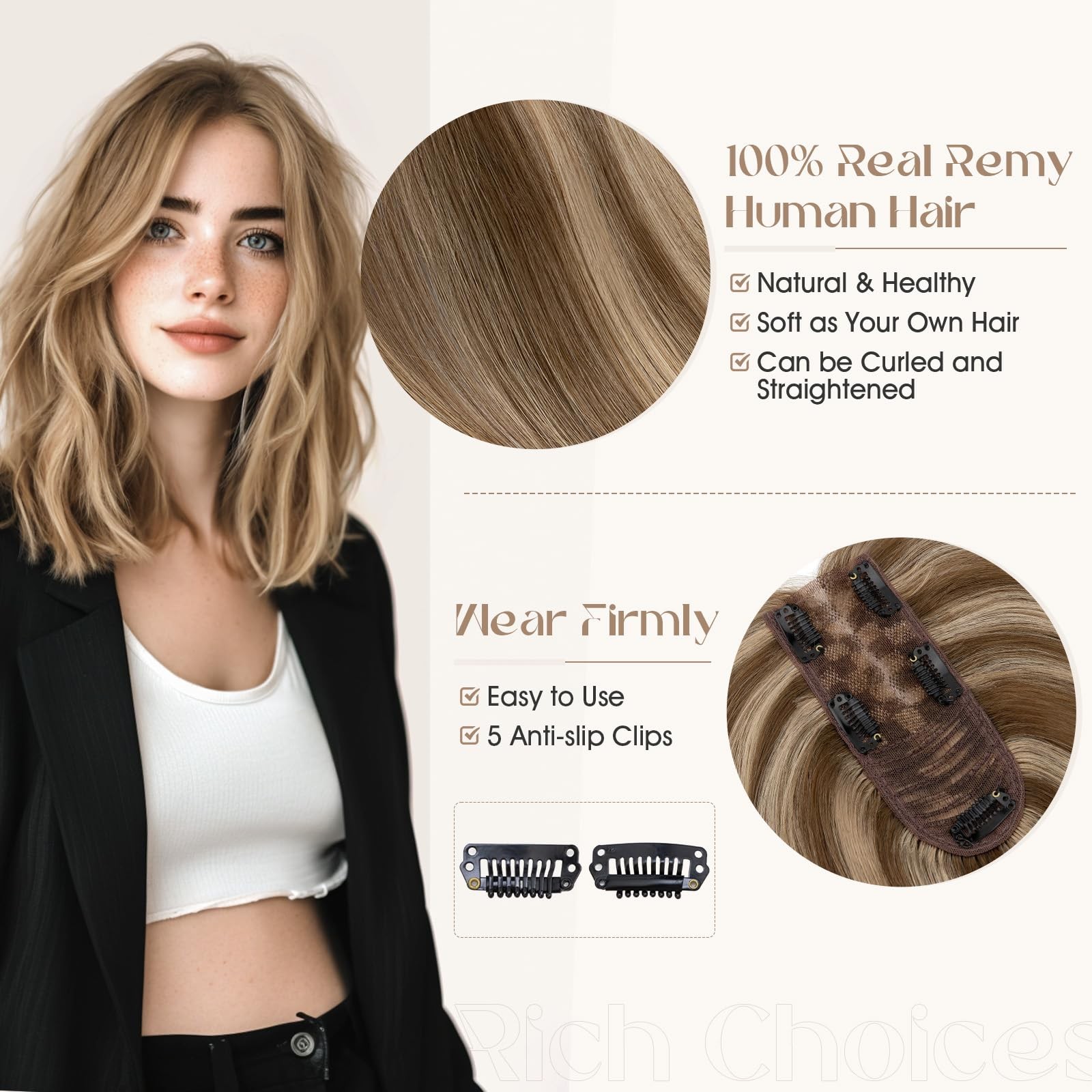 Rich Choices Hair Toppers For Women Real Human Hair 100 Human Remy Toppers For