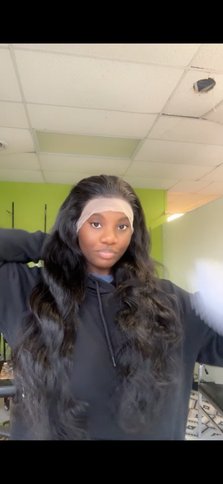 Lace Front Body Wave Black Wavy Wig for Women Natural Style 30 inches 13X4