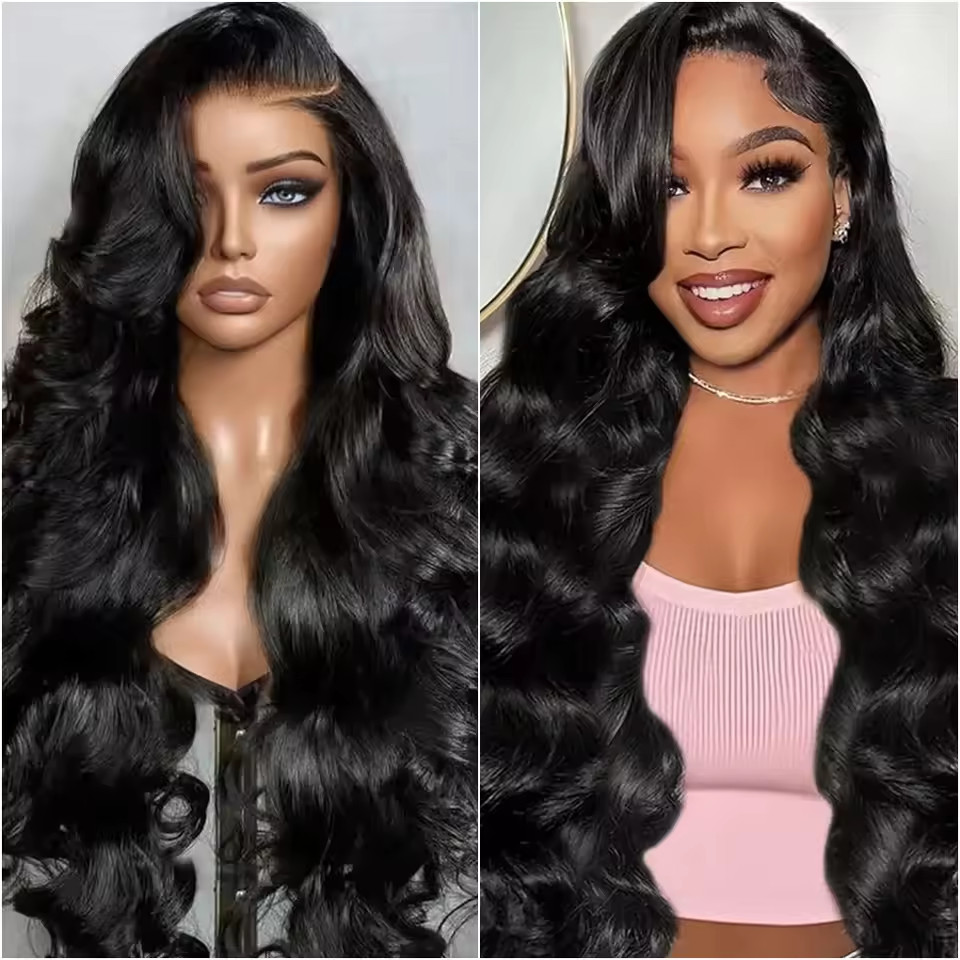 Body Wave 360 HD Transparent Lace Front Human Hair Wig 22 in Pre Plucked 220%