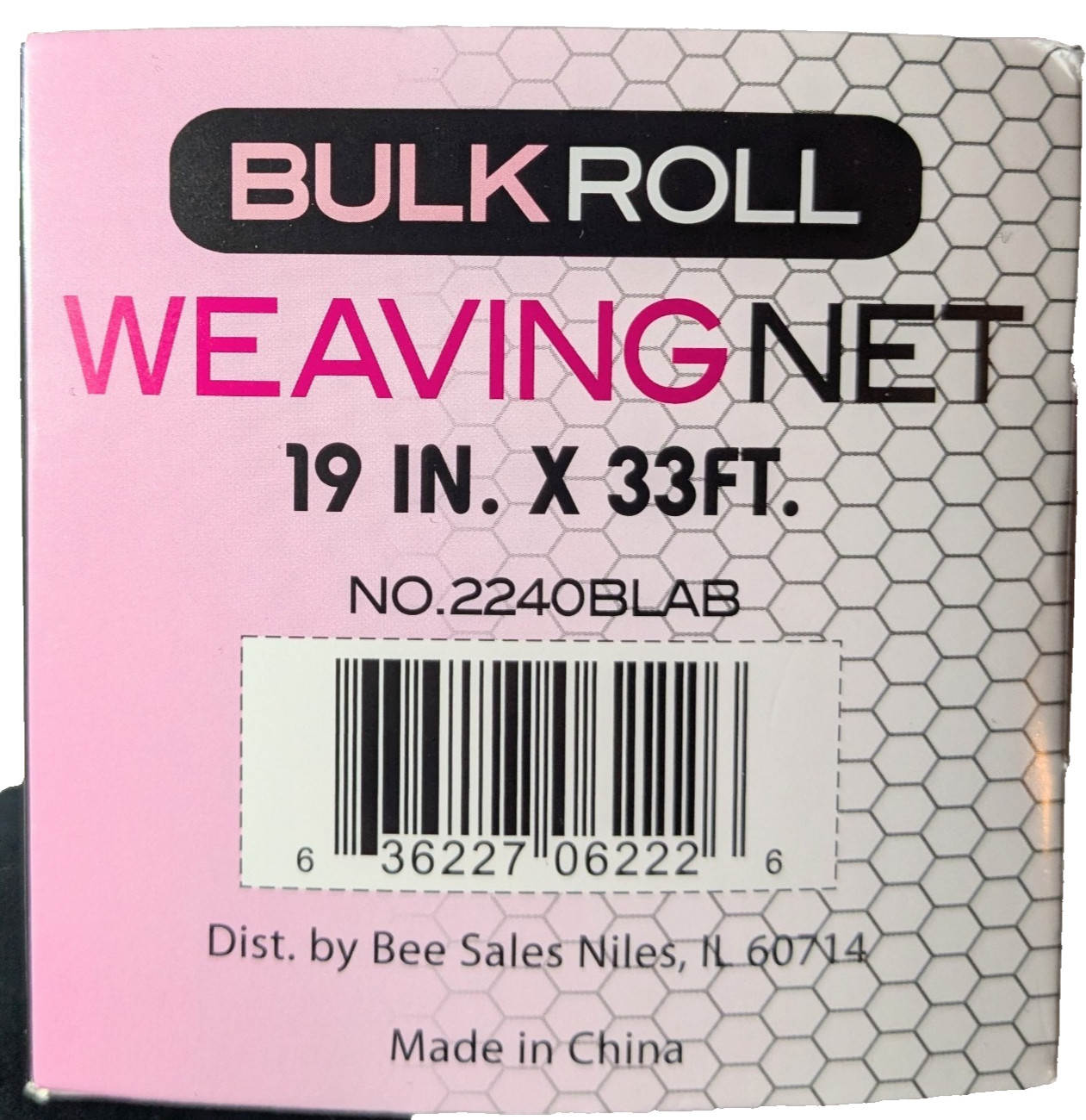 Bulk Roll Weaving Net 19″ x 33ft Triple Helix Hole Salon Quality Black NEW
