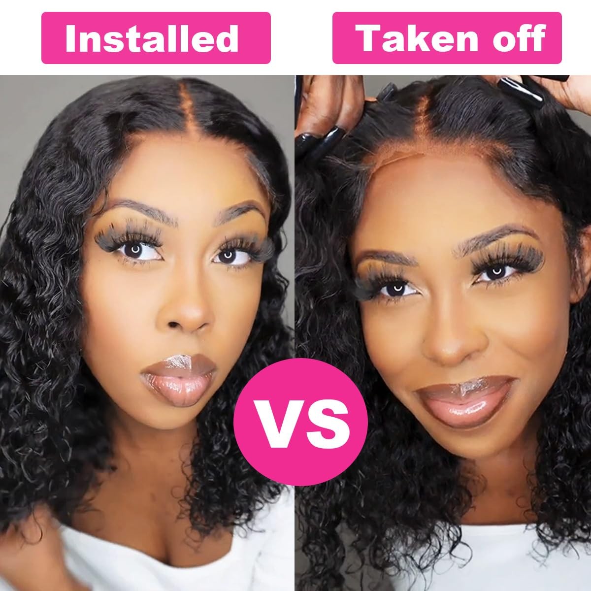Glueless Wigs Human Hair Pre Plucked Pre Cut Wear and Go Glueless Wig for Beg…