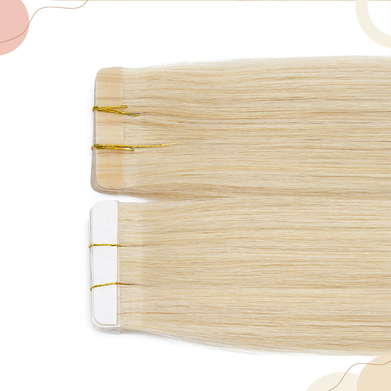 HAIRRO Tape In Hair Extensions 12″-24″ Real 100% Remy Human Hair Invisible Blond