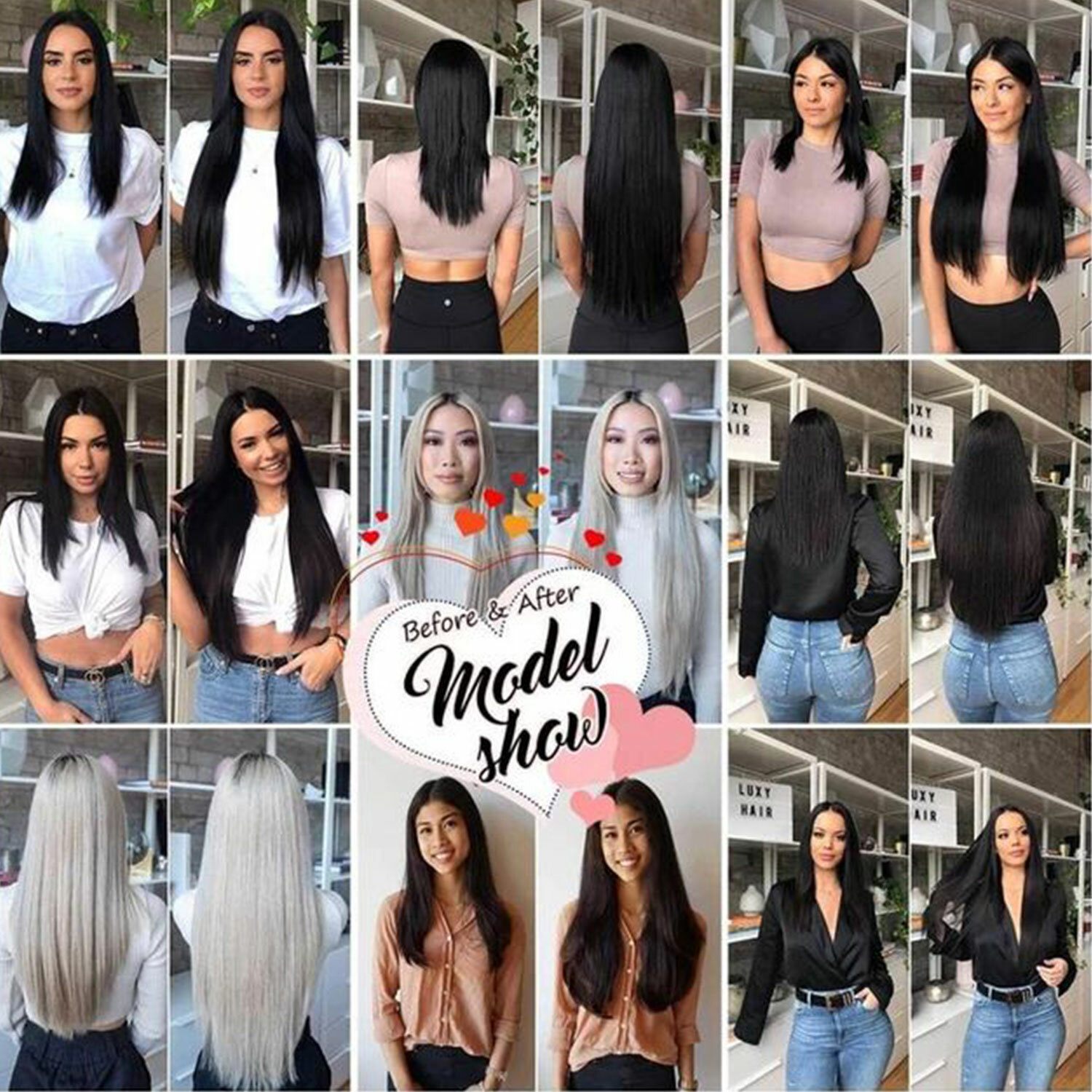Balayage Clip In Human Hair Extensions 100%Real Remy Hair Full Head US CLEARANCE