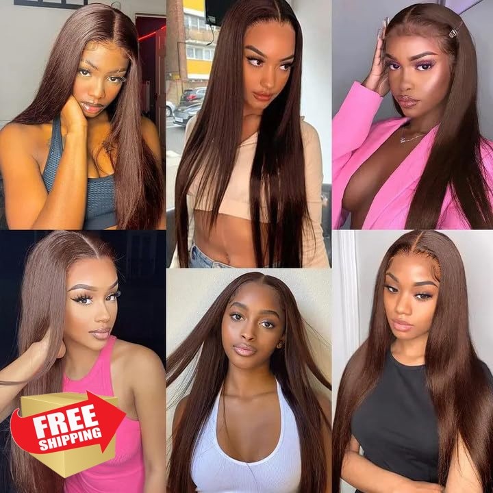 HeumHrn Straight Bundles 22 Inch #4 Dark Brown