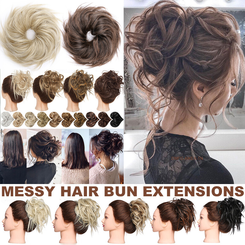 Large Thick Messy Bun Ponytail Scrunchie Hair Piece Extensions Real as Human USA