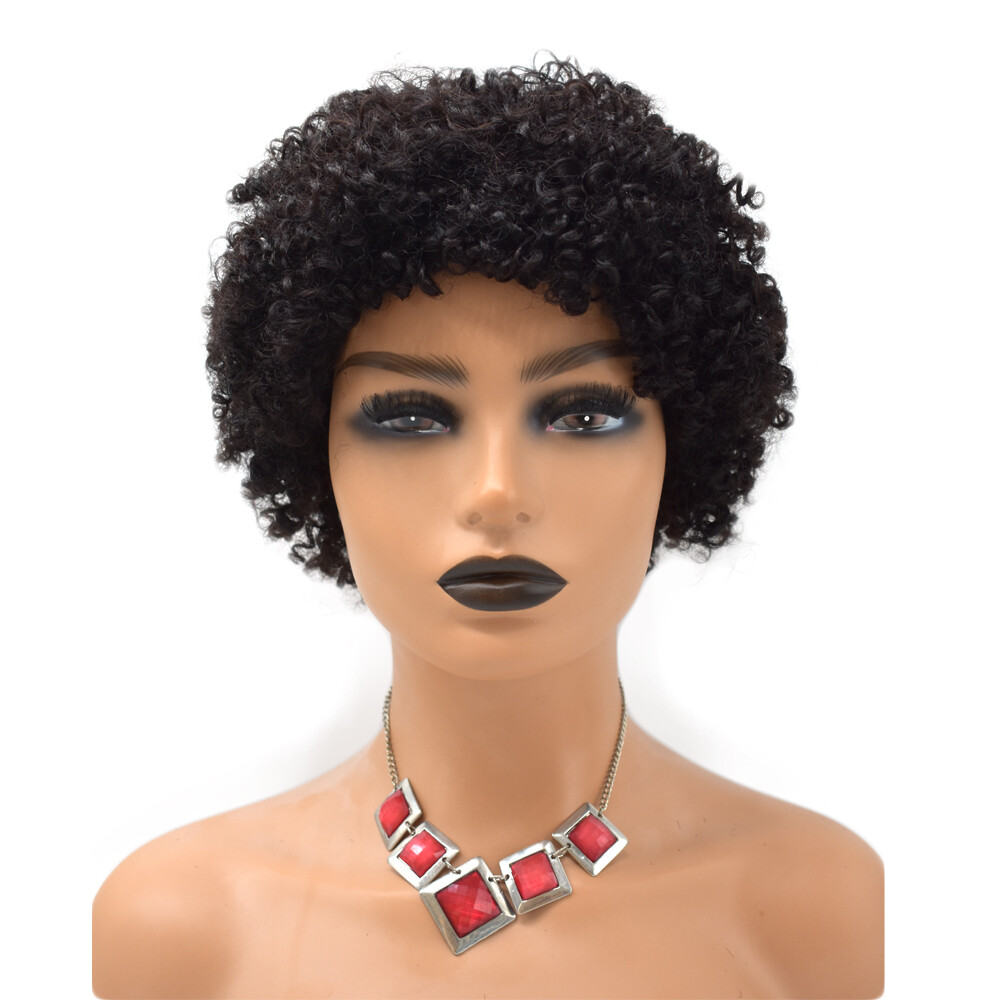 Kinky Curly Afro Wig Short Human Hair Wigs for Black Women Brazilian Natural US