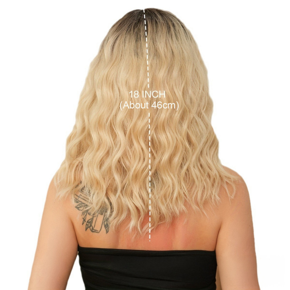 Woman Girls 18 Inch Gradient Long Curly Wig Full Head Wigs Regular Everyday Wigs