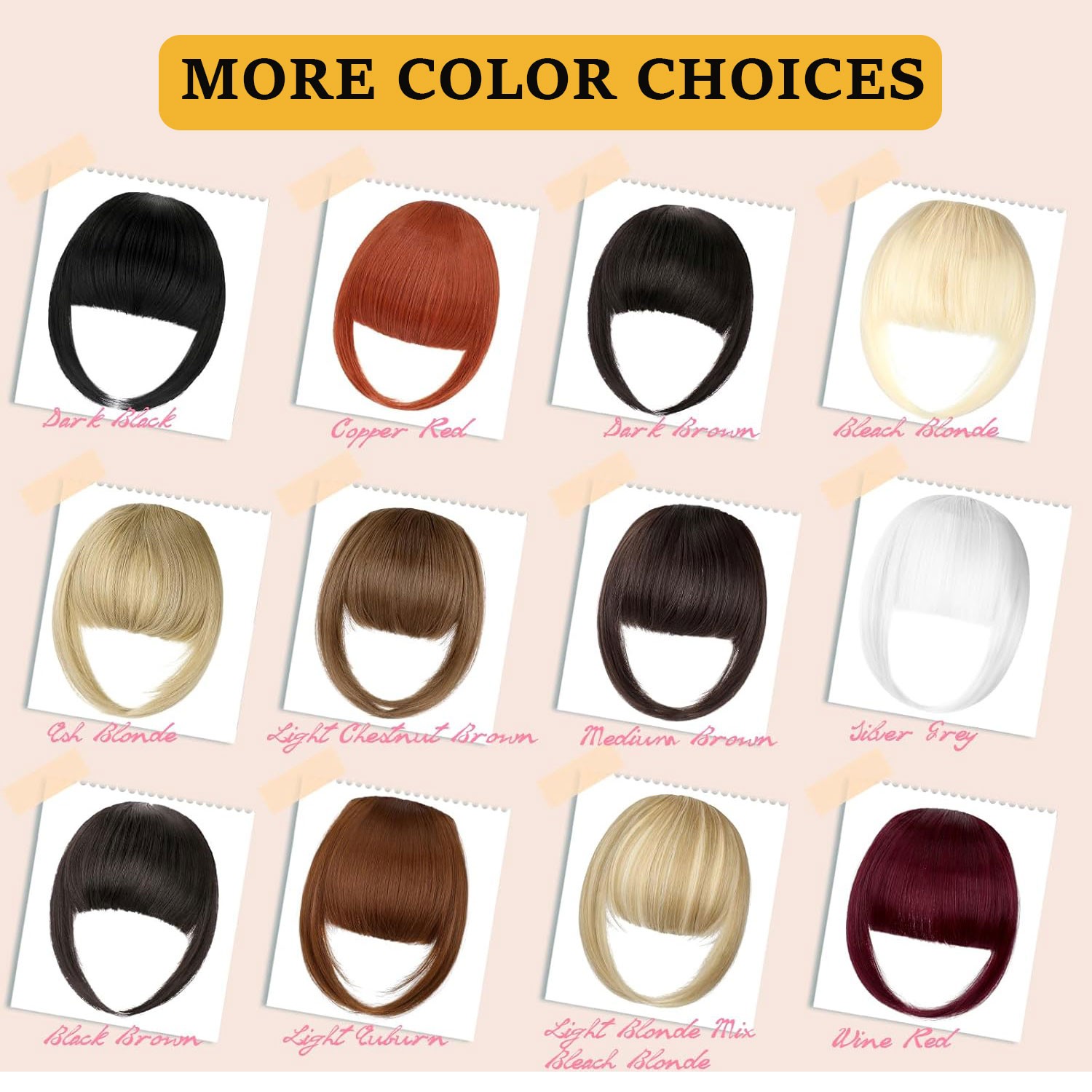 Neat Bangs Clip in Hair Extensions Thick Bangs Fringe As Human Front Hairpiece M