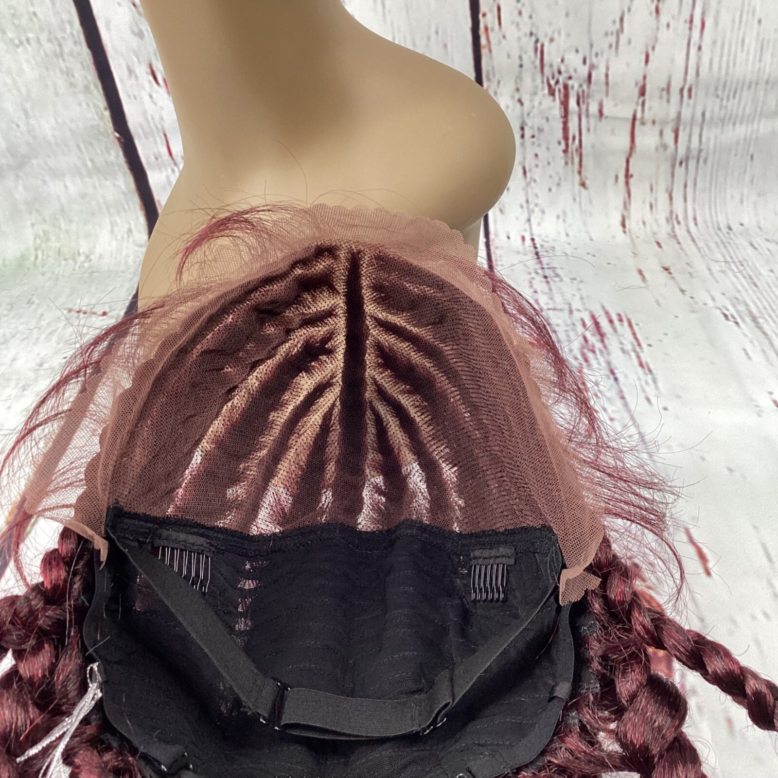 Larissa TT1B/Burgundy 26” Insta-braid Braided Lace Front Wig New Synthetic