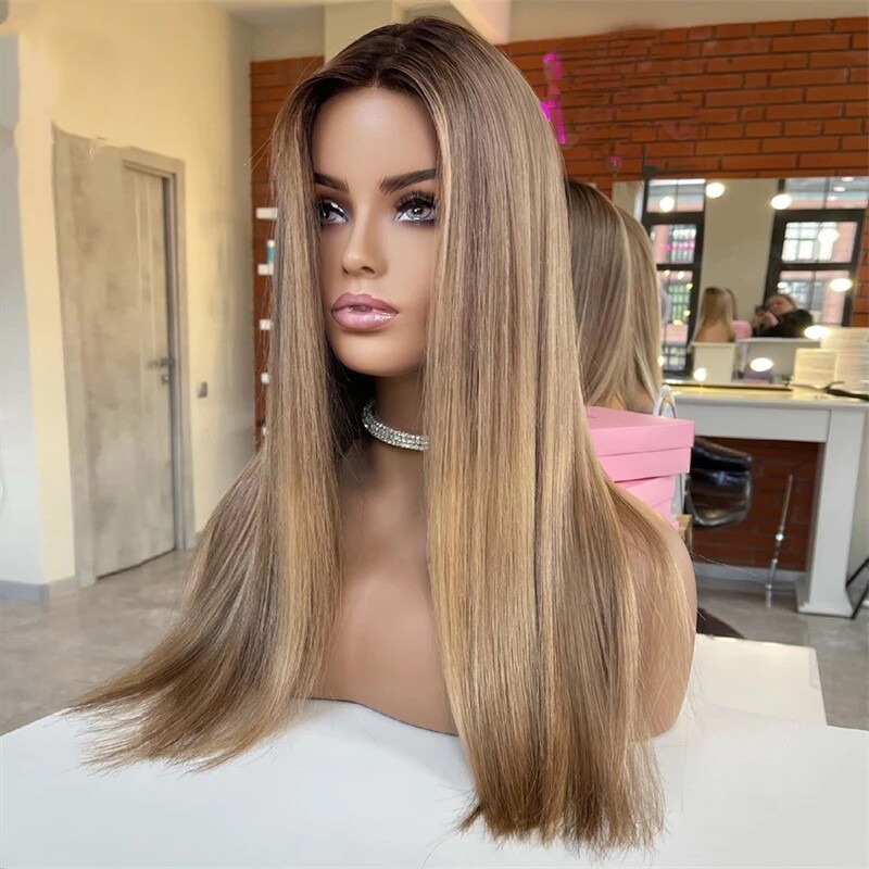 Women Real Human Hair Wig 13×4 Lace Front Wig 20Inch Straight Wig for Daily Use