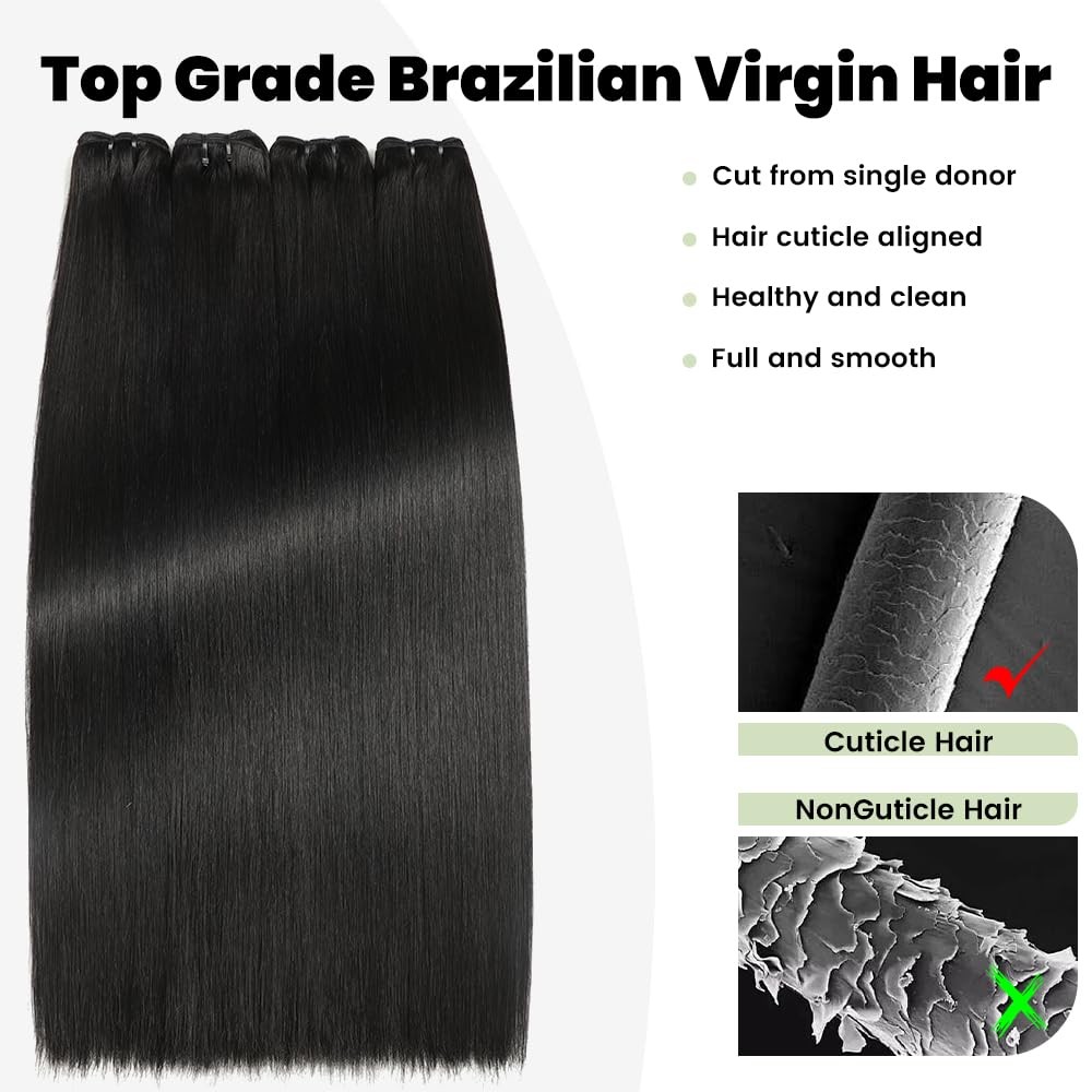 Ficony Human Hair Bundles 10 12 14 16 Inch Bundles Human Hair 100 Unprocessed