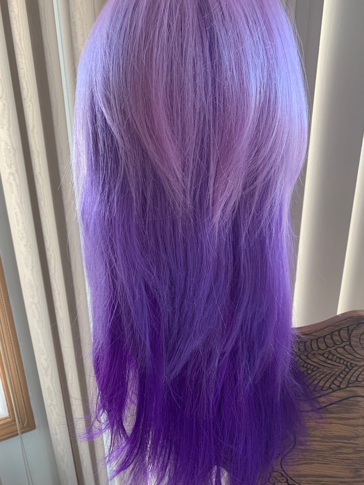 Wig Unicorn Mermaid Purple Pink Purple Ombre Bangs Rainbow Cosplay USA Hallowee
