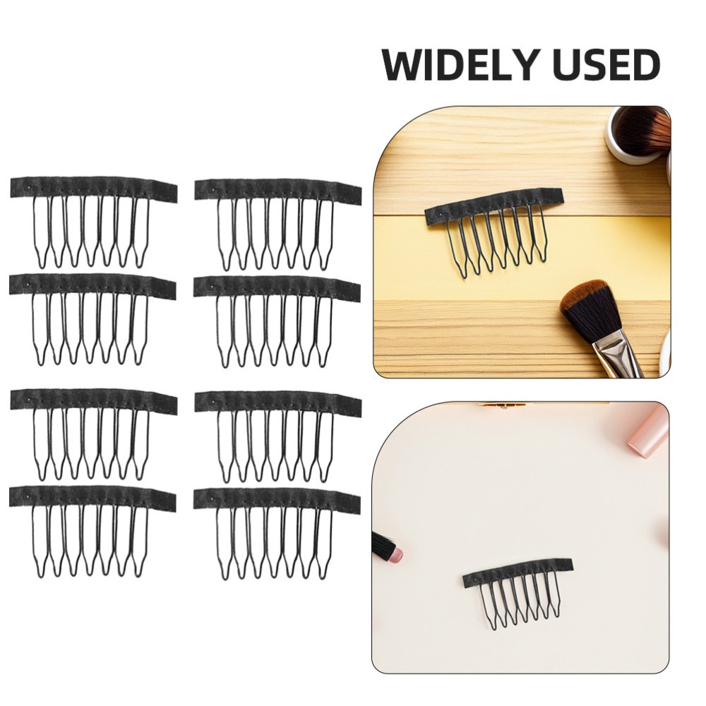 10Pcs Steel Tooth Clip for Lace Black Wig Comb Clip for Secure Decoration Use