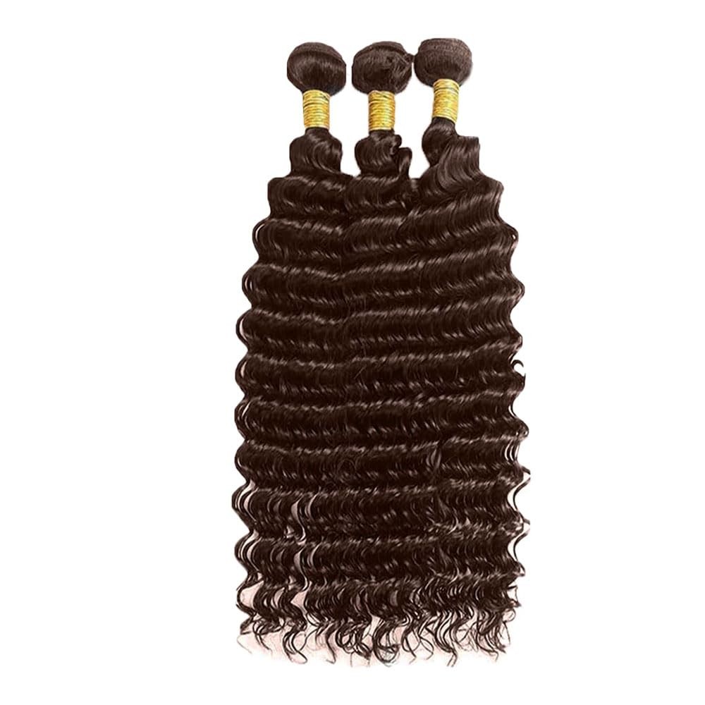 Color 4# Chocolate Brown Human Hair Bundles 20 22 24 inch Deep Wave Bundle Human