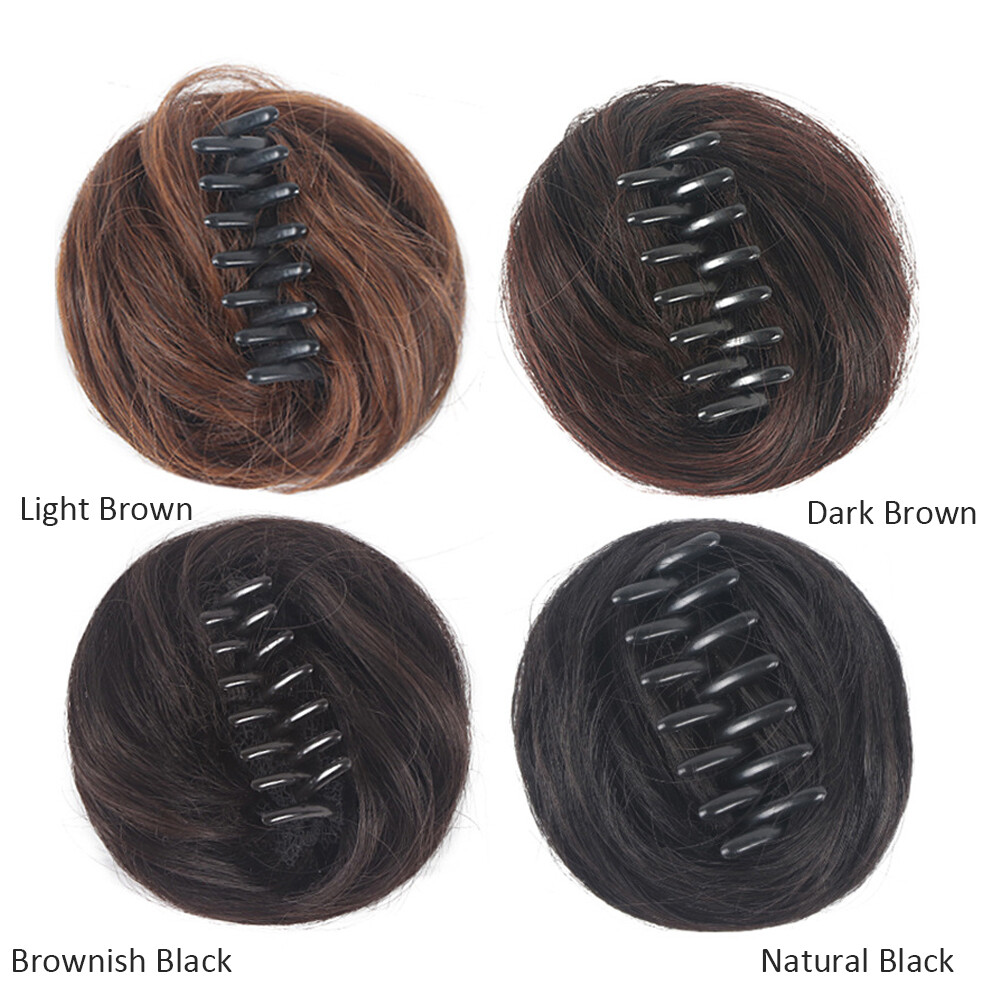 Mini Claw on Hair Bun Chignon Clip In Messy Hair Piece Extensions Donut Hairdo
