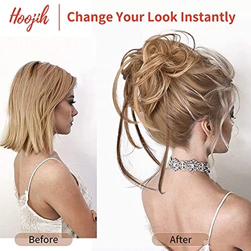 1 Pack Messy Bun Hair Piece – Warm Brown with Little Black – Warm Brown