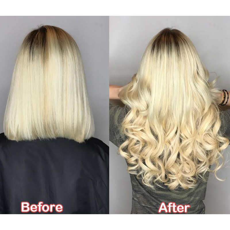 Russian 8A Thick Stick I Tip Remy Human Hair Extensions Pre Bonded Micro Ring US
