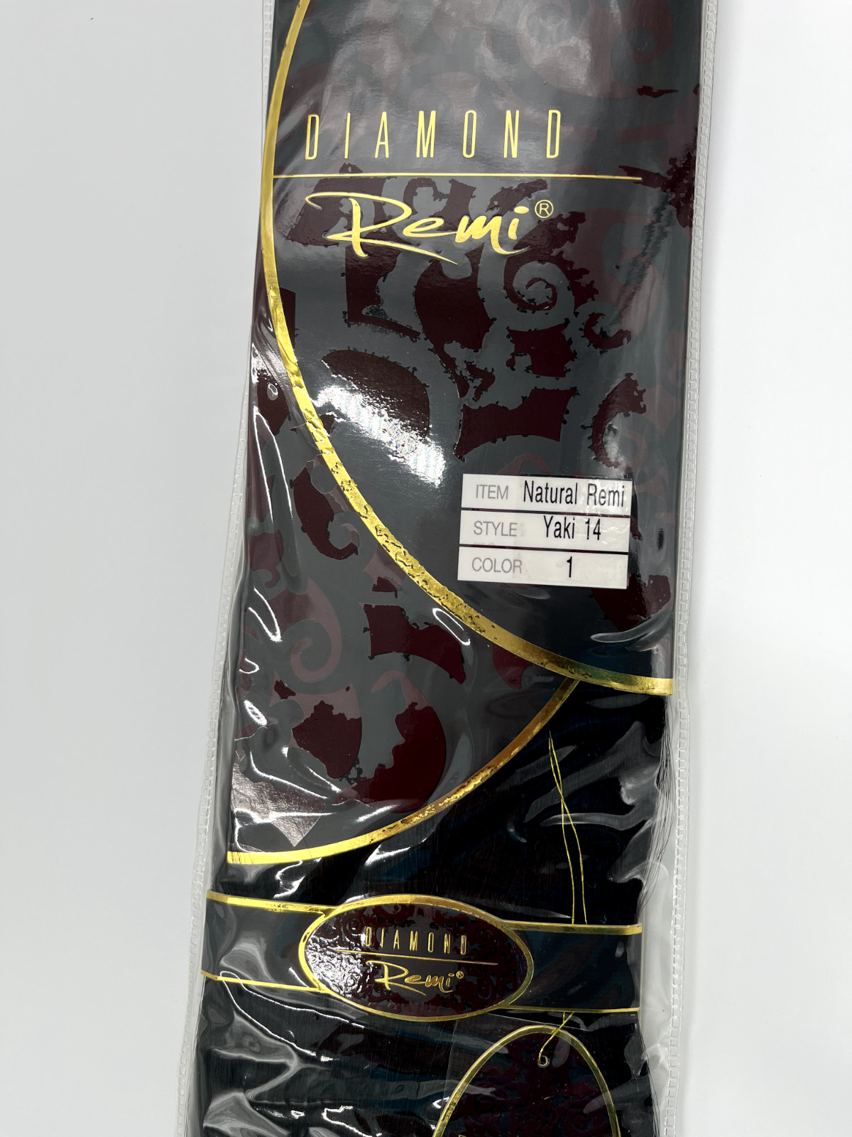 CLOSEOUT DIAMOND REMI 100% Human Weave Hair NATURAL YAKI 14″ #1-Black