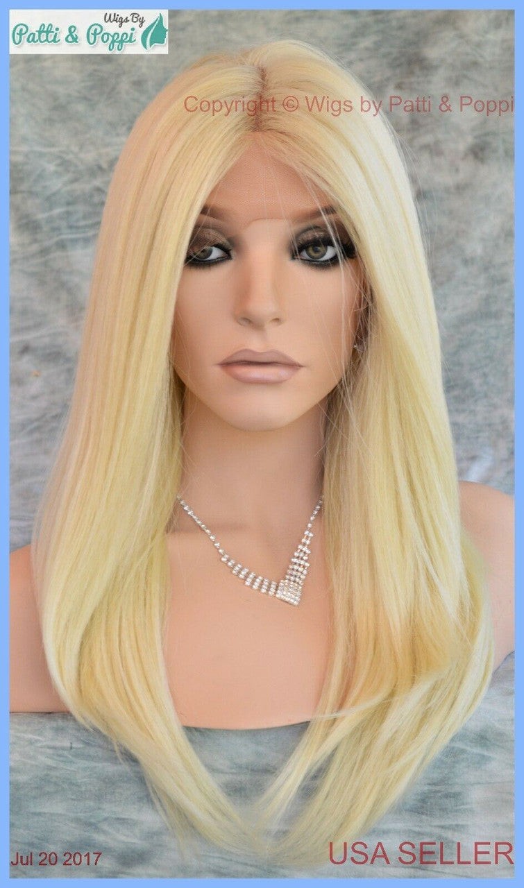 Sepia Swiss Lace Front Wig 4X4 Silk Top Heat Safe Long Thick Color 613