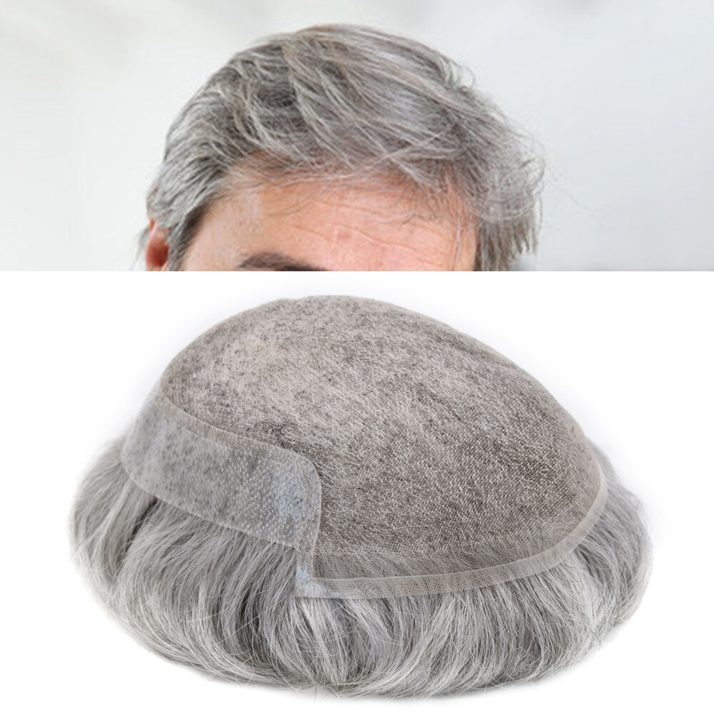 French Lace Front Mens Toupee Poly Pu Hairpiece Natural Hair Replacement Systems