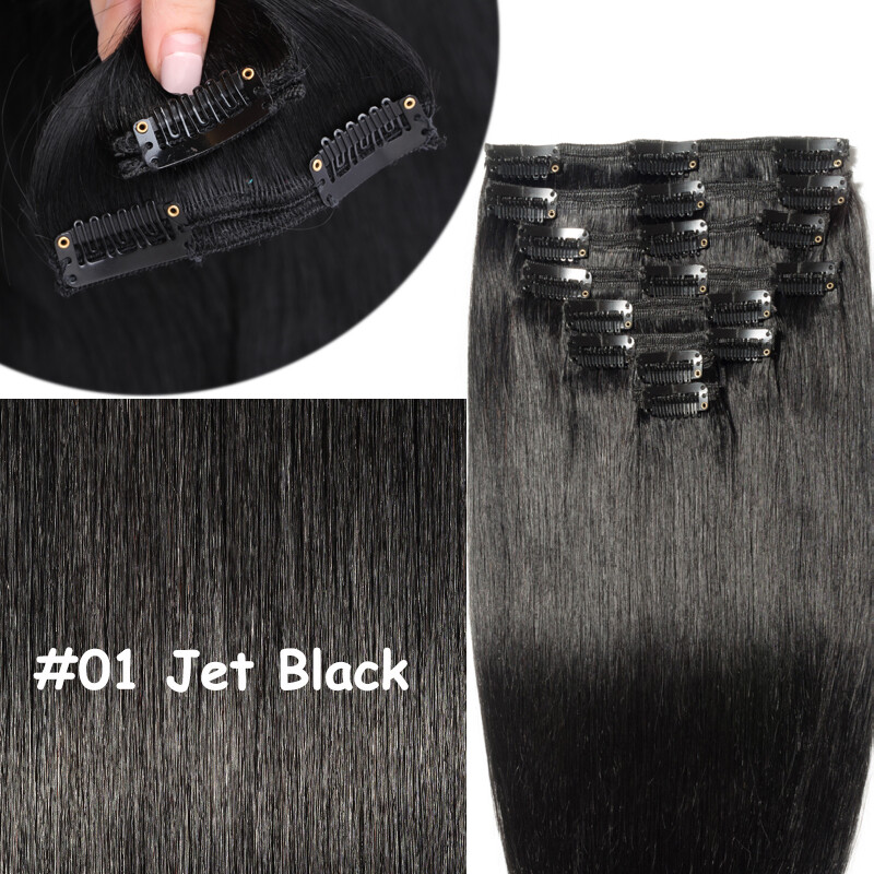 10-24inch 200G Long Thick Double Weft Clip in Remy Human Hair Extensions US CY46