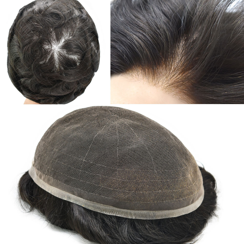 Full Lace Mens Hair Piece French Lace Toupee for Men Human Hair System