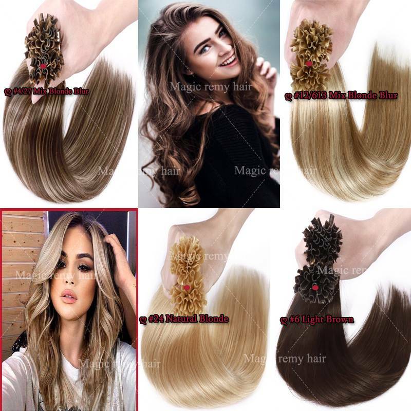 Pre Bonded Fusion Keratin Nail U Tip Remy 100% Human Hair Extensions 200g 300G